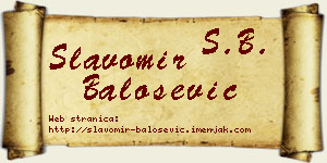 Slavomir Balošević vizit kartica